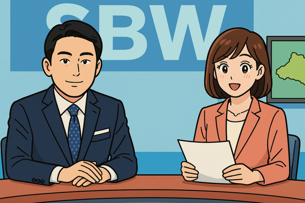 テレビ埼玉の経済番組「埼玉ビジネスウォッチ」のイメージイラスト