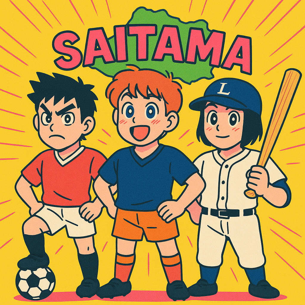 テレビ埼玉で放送中のプロスポーツのイメージイラスト